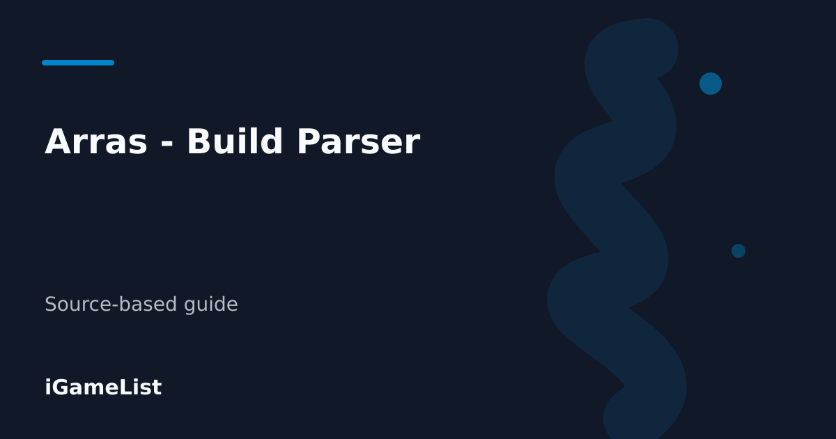 Editorial cover for Arras - Build Parser
