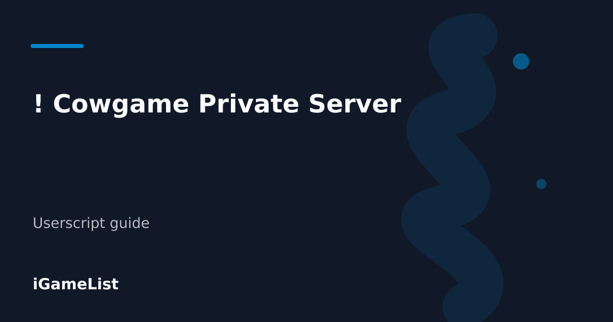 Editorial cover for ! Cowgame Private Server