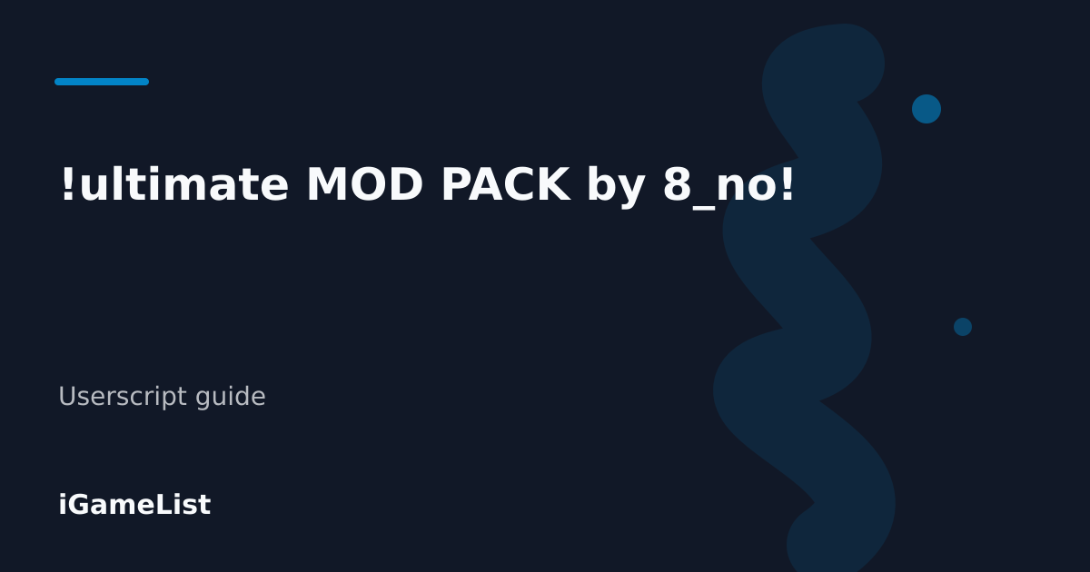 Editorial cover for !ultimate MOD PACK by 8_no!