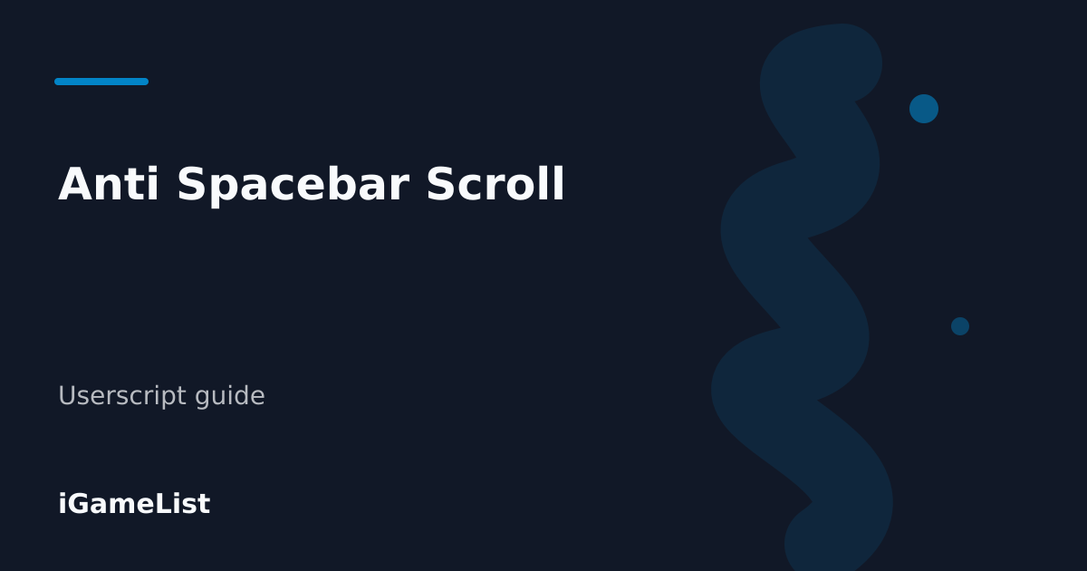 Editorial cover for Anti Spacebar Scroll
