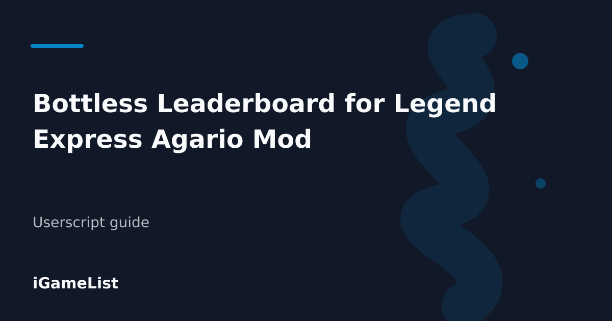 Editorial cover for Bottless Leaderboard for Legend Express Agario Mod