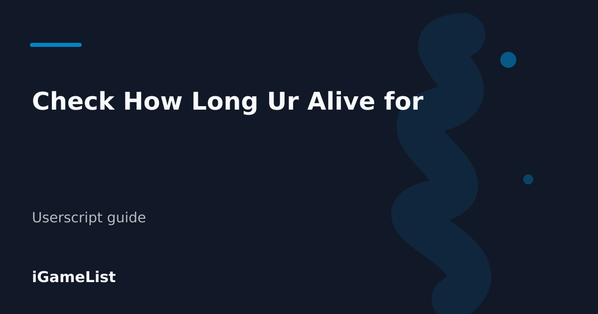 Editorial cover for Check How Long Ur Alive for
