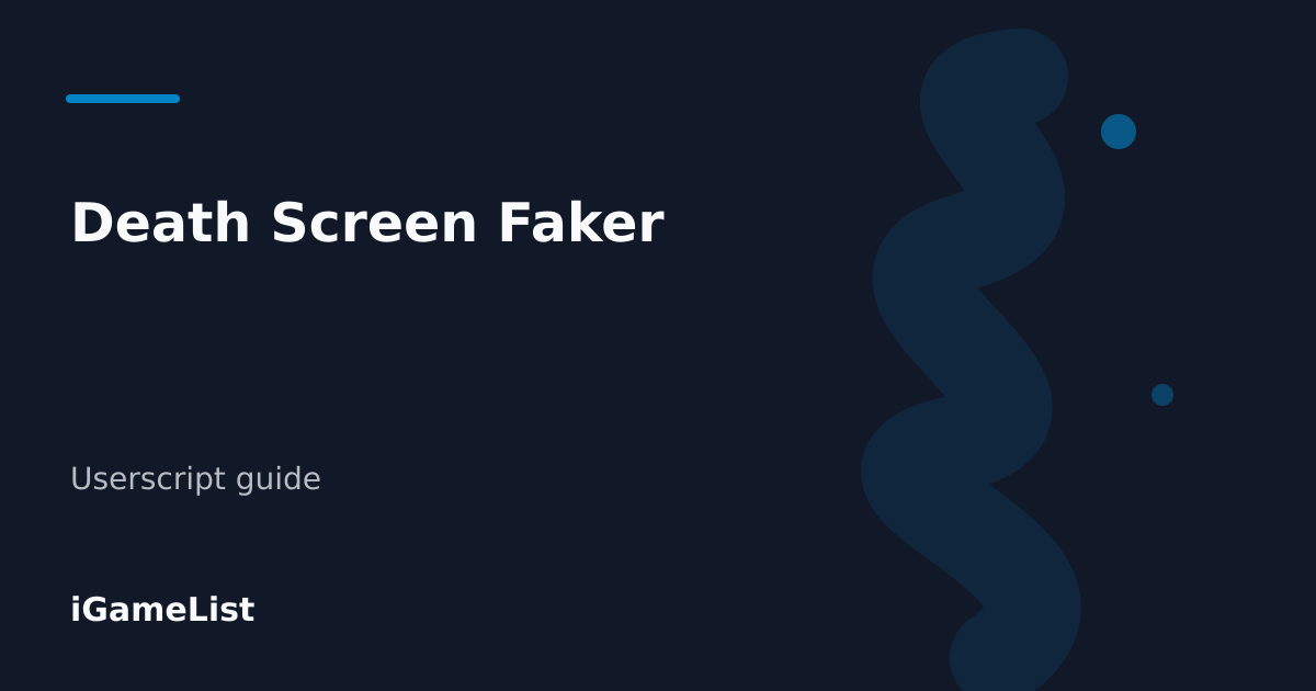 Editorial cover for Death Screen Faker