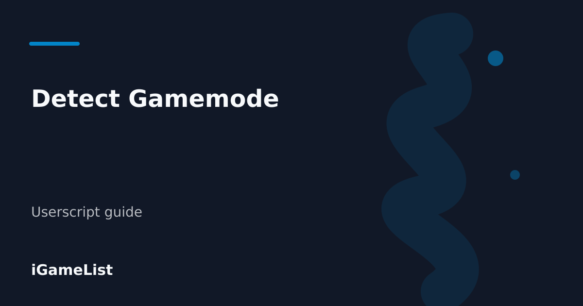 Editorial cover for Detect Gamemode
