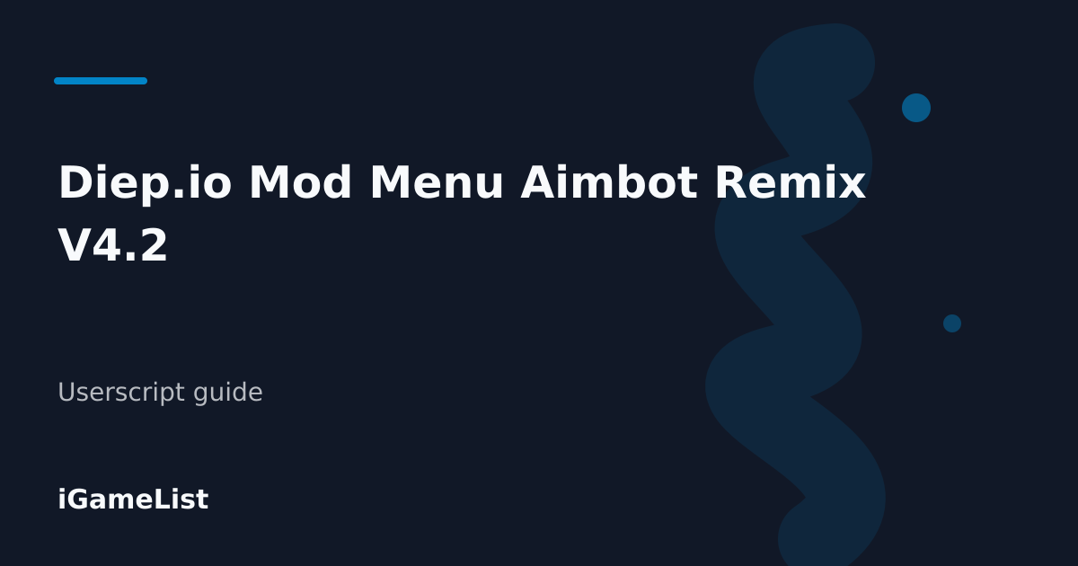 Editorial cover for Diep.io Mod Menu Aimbot Remix V4.2