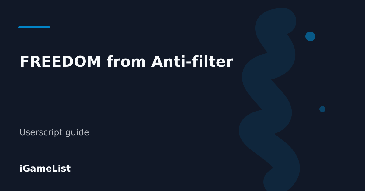 Editorial cover for FREEDOM from Anti-filter