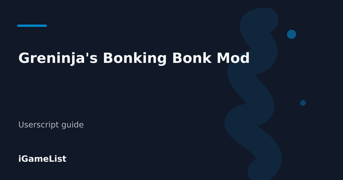 Editorial cover for Greninja's Bonking Bonk Mod