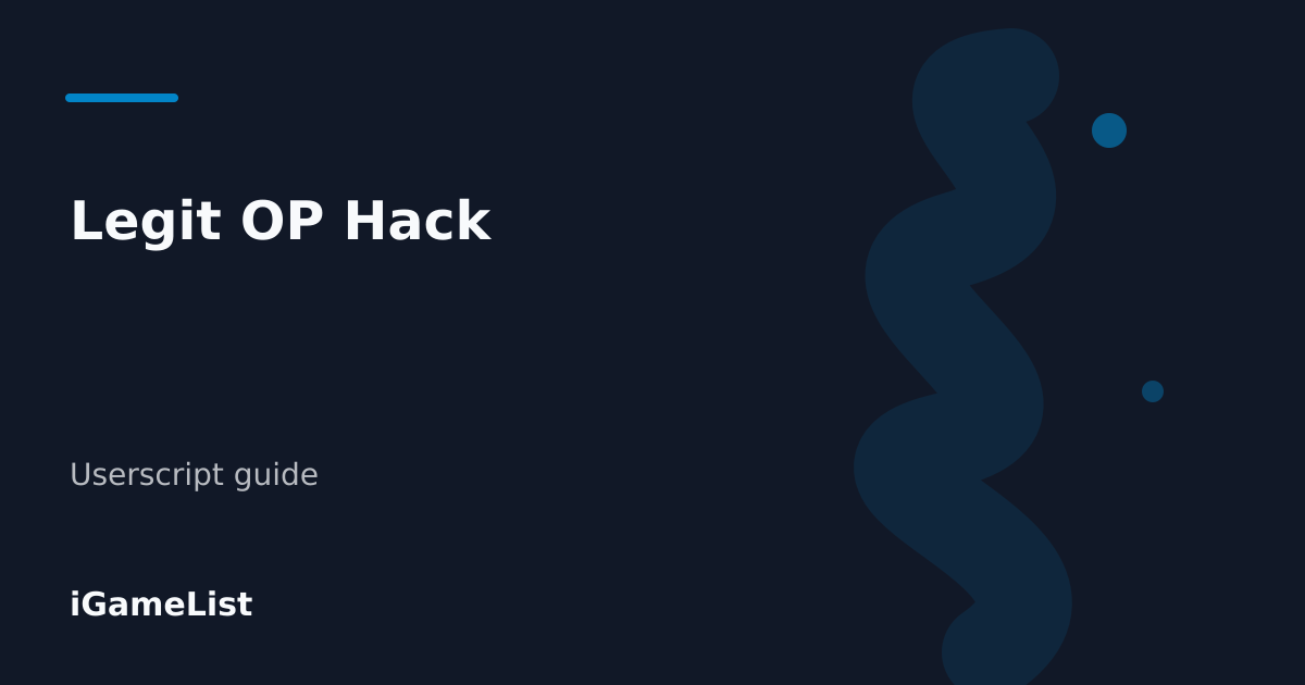 Editorial cover for Legit OP Hack
