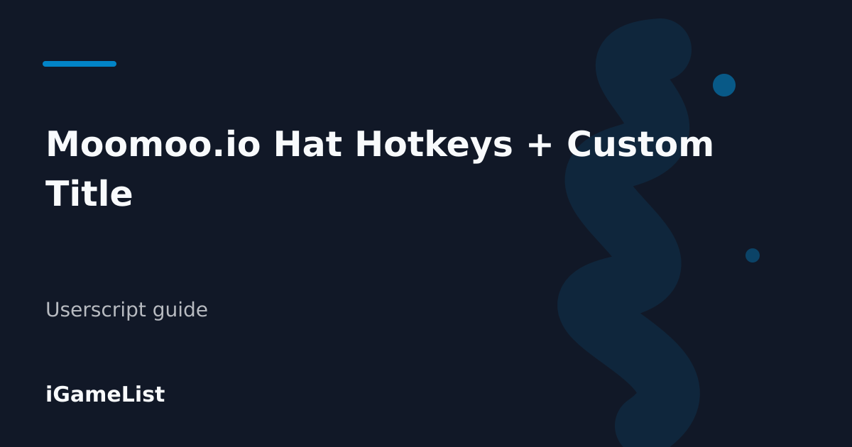 Editorial cover for Moomoo.io Hat Hotkeys + Custom Title 🎩