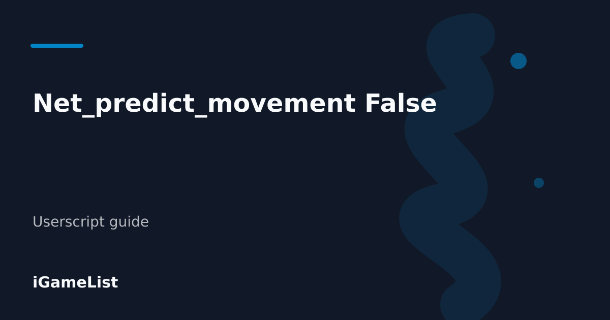 Editorial cover for Net_predict_movement False