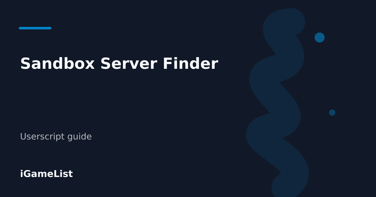 Editorial cover for Sandbox Server Finder