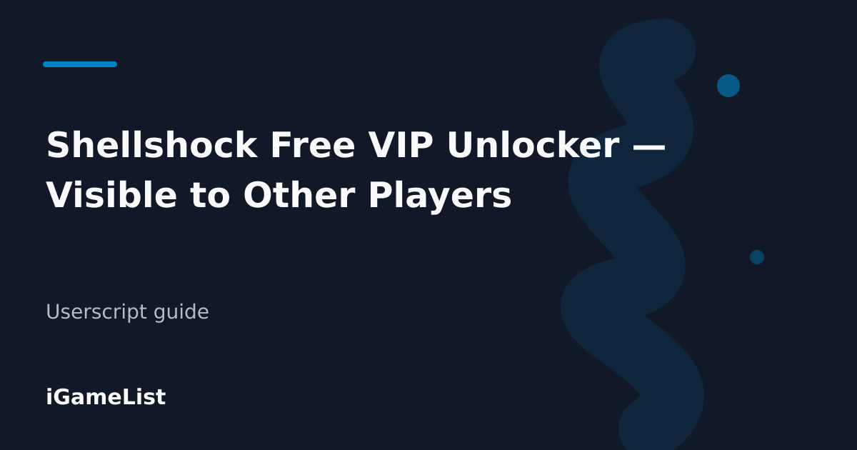 Editorial cover for Shellshock Free VIP Unlocker — Visible to Other Players