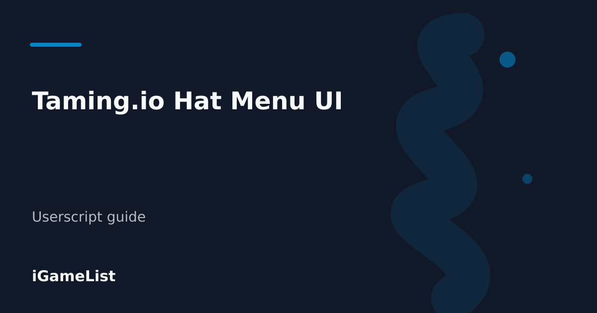 Editorial cover for Taming.io Hat Menu UI